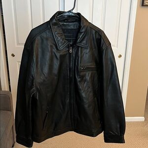 Jones New York Men's Black Leather Jacket
